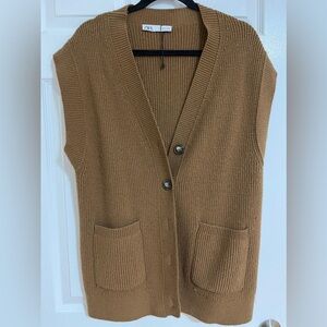 Zara Brown Sweater Vest